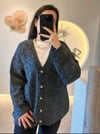 V Yaka Kırçıllı Oversize Hırka