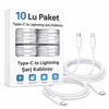 10'lu Paket Type-c Şarj Kablosu Çift Taraflı Type-c To Lightlning  (1 Metre)