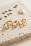 3 lü Set Çiçek Model Gold Renk Kadın Küpe