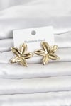 316L Çelik Gold Renk Lotus Çiçeği Model Kadın Küpe