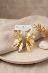 316L Çelik Gold Renk Lotus Yaprak Model Kadın Küpe