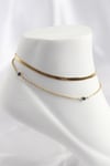 316L Çelik Gold Renk Nazar Boncuk Tasarımlı 2li Halhal