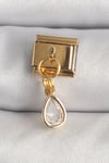316L Çelik Gold Renk Sallantı Damla Zirkon Taşlı Nomination Charm