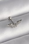 316L Çelik Gümüş Renk Zirkon Taş Detay Kanat Model Tragus Piercing