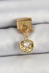 316L Çelik Sallantılı Zirkon Taşlı İstiridye Model Gold Renk Nomination Charm