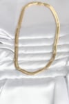 CM 14K Gold Renk Kalın Yassı Yılan Zincir Model 45 cm Kadın Kolye