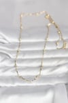 CM 14K Gold Renk Kesme Çubuk Zincir Topçuklu Model 60 cm Kadın Kolye