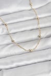 CM 14K Gold Renk Pirinç Top Zincirli 60 cm Kadın Kolye