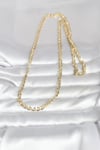 CM 14K Gold Renk Yassı Oval Zincirli Model 60 cm Kadın Kolye