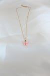 Gold Kaplama Pembe Sedefli Kelebek Kolye