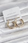 Gold Renk Pirinç Halka 25 mm Kadın Küpe