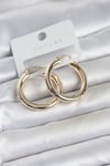 Gold Renk Pirinç Halka 30 mm Kadın Küpe