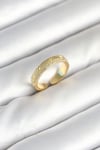 Gold Renk Şerit Zirkon Taşlı Kadın Yüzük