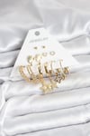Gold Renk Yıldızlı Set 6 Çift Kadın Küpe Seti