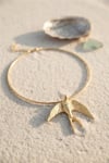 Kırlangıç Model Gold Renk Choker Kadın Kolye