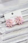 Lotus Model Pembe Renk Kristal Taşlı Kadın Küpe