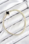 Pirinç Charm Zirkon Taşlı Yonca Model Gold Renk Kadın Bileklik