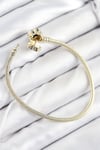 Pirinç Charm Zirkon Taşlı Yonca Model Gold Renk Kadın Bileklik