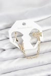 Pirinç Gold Renk Kelebek Model Zincir Bağlantılı Ear Cuff Küpe Seti