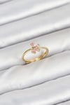 Pirinç Gold Renk Pembe Kelebek Kadın Yüzük