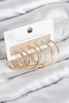 Pirinç Halka Model Gold Renk Kadın Set Küpe