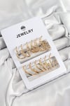 Pirinç Karışık Halka Model Gold Renk 6 Çift Kadın Küpe Set