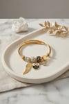 Siyah Baykuş Model Gold Renk Charmlı Bileklik