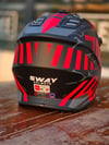 FULL FACE KASK SWAY SW618 mat kırmızı siyah 