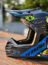 FULL FACE KASK SWAY SW618 parlak siyah mavi sarı