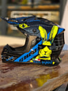 FULL FACE KASK SWAY SW618 parlak siyah mavi sarı