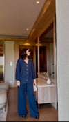 ORJİNAL MODEL LACİVERT GÖMLEK PALAZZO TAKIM