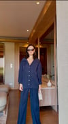ORJİNAL MODEL LACİVERT GÖMLEK PALAZZO TAKIM
