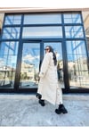 Arka Düğmeli Trenç Krem