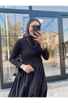Asimetrik Elbise Siyah