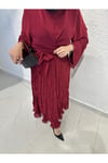 Fırfırlı Etekli Takım Bordo