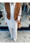 Hot Fashion Süet Yelek Taba