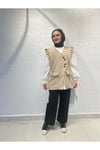 Lıne Fırfırlı Yelek Bej