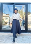 Yaprak Desen Ceket Lacivert