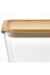 1,8 Lt Bambu 21x15x12 Cm Vakumlu Dikdörtgen Bambu Kapaklı Saklama Kabı Cam - Bambu