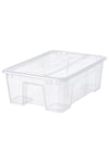 39x28x14 Cm Kapaklı Şeffaf Saklama Kutusu