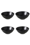 4 Lü Set Koyu Gri Stoneware Kase Çorba Salata Kasesi 16 Cm