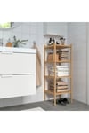 Bambu Banyo Raf Ünitesi 37x37x104 cm MeridyenDukkan Kare Model 4 Kat Banyo Düzenleyici Doğal