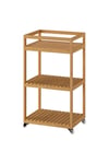 Bambu Servis Arabası 42x33x76 cm Banyo Düzenleyici-Raf Ünitesi Tekerlekli