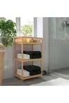 Bambu Servis Arabası 42x33x76 cm Banyo Düzenleyici-Raf Ünitesi Tekerlekli