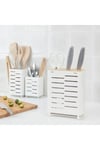Çatal-Bıçak-Kaşıklık Beyaz Renk 18 cm Çekmeceli,Delikli Sade,Modern Kaşıklık