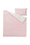 Çift Taraflı Bebek Nevresim Takımı MeridyenDukkan Pembe Renk Köpek Temalı 110x125/35x55 cm
