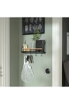Duvar Rafı Kancalı Raf 42x12x26 Cm Siyah Renk Çelik kayın Ağscı