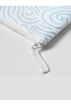 Fermuarlı Aksesuar Çantası 20x12 Cm Ikea Desenli Mini Makyaj Çantası Mavi-beyaz