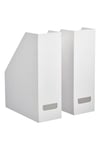 Fjaderharv 2 Adet Beyaz Kutu Klasör Dosyalık 25x30x10 Cm Evrak Dergi Dosyası 2'li Set Beyaz Karton