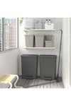 KNÖCKLA ÇÖP KUTUSU, Koyu Gri, 50 lt, BÜYÜK BOY ÇÖP KUTUSU HACİM 50LT, Yükseklik: 62.5 cm